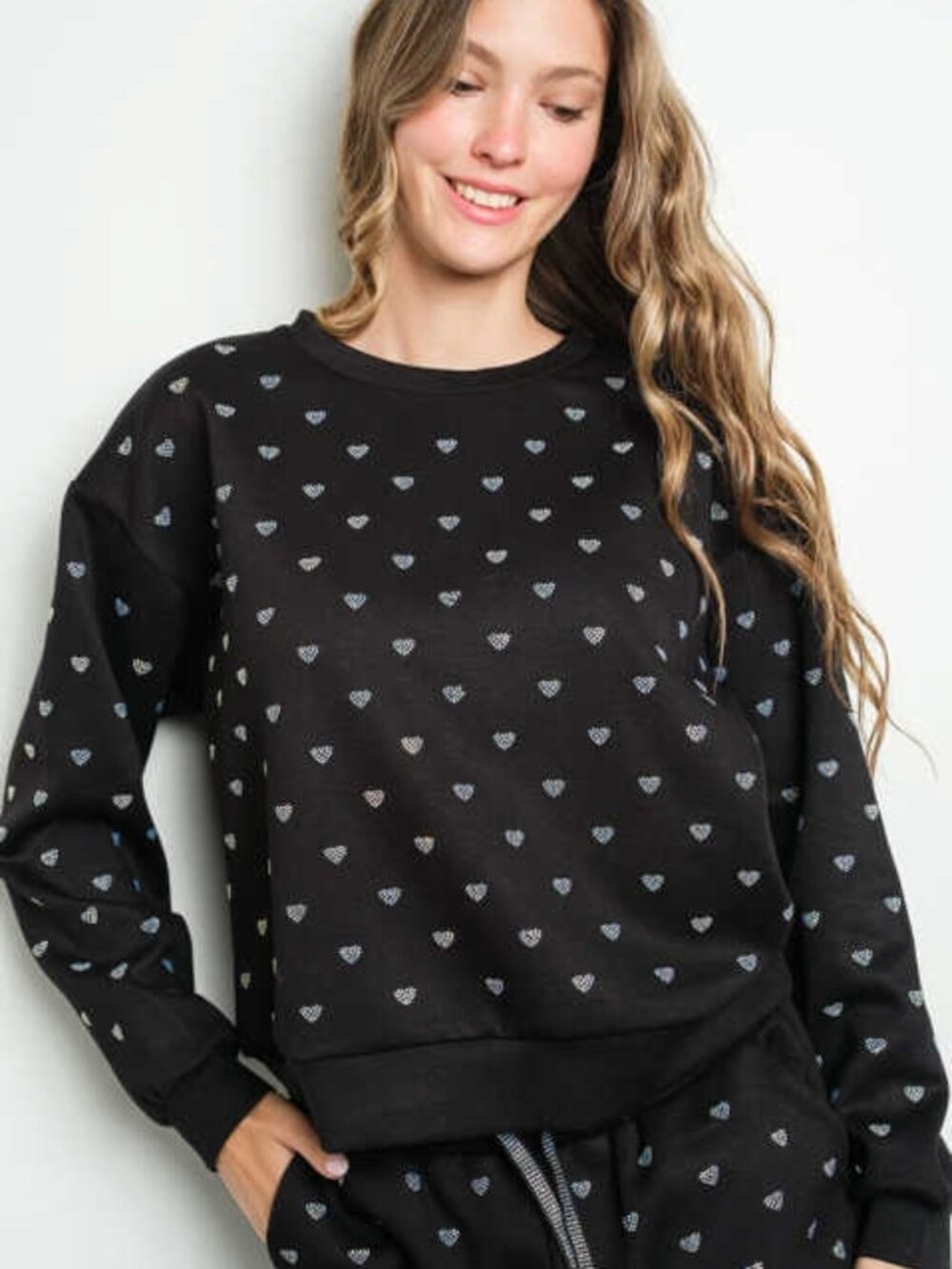 Hotfix Iridescent Hearts Sweatshirt